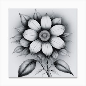 Black And White Flower Canvas Print