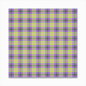 Purple And Yellow Checkered Fabric Canvas Print