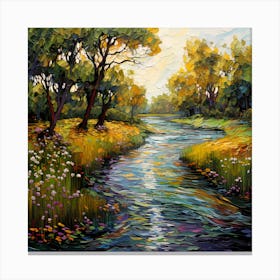 Blooming Riverside Retreat Canvas Print