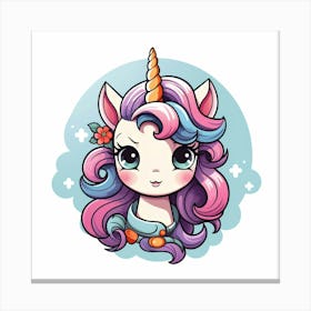 Cute Unicorn 485 Canvas Print