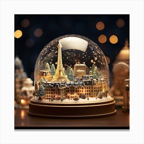 Snow Globe Paris Canvas Print