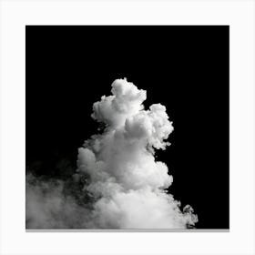 White Smoke On Black Background With Copy Space 6 Canvas Print