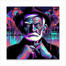 Old Man In Hat Canvas Print