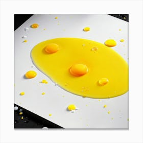 Sheet Of Paper Signal Yellow And White Featuring 3d Color Splashes Pop Up Varnish Effect Deeply Canvas Print