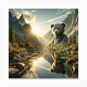 Bear In The Mountains Canvas Print