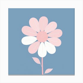 A White And Pink Flower In Minimalist Style Square Composition 571 Canvas Print