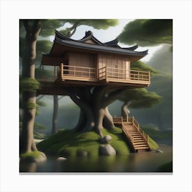 Japanese Tree House Canvas Print