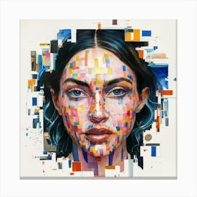 Girl In A Mosaic Canvas Print