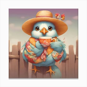 Bird In A Hat Canvas Print