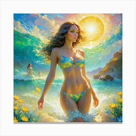 Sunshine beauty blue ocean Canvas Print