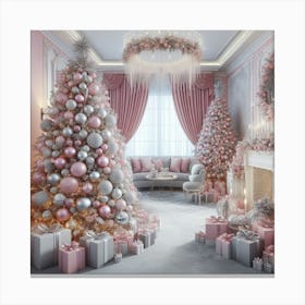 Christmas in pink Canvas Print