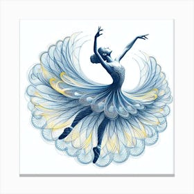 Ballerina Blue Motion Canvas Print