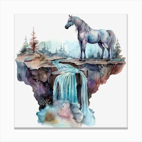 Unicorn And Waterfall Canvas Print