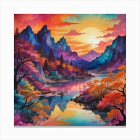 Sunset In The Mountains 2 Canvas Print