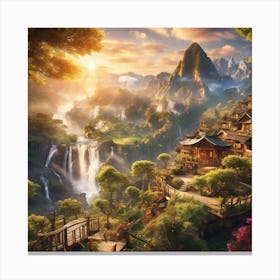 Chinese Village Canvas Print