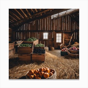 Barn With Fruit Canvas Print