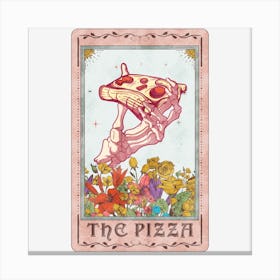 The Pizza Skeleton Tarot Card Canvas Print