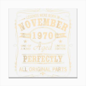 Vintage November 1970 Birthday Canvas Print