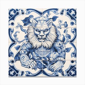 Thundercats Inspired Delft Tile Illustration 4 Canvas Print