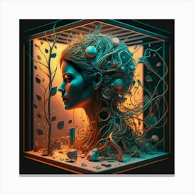 Woman In A Box Canvas Print