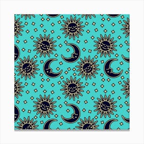 Sun And Moon Pattern 2 Canvas Print