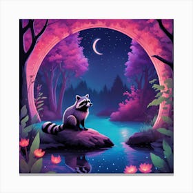 Raccoon In The Forest 4 Canvas Print