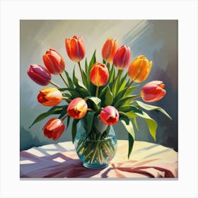 Tulips In Spring Art Print Canvas Print