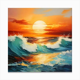 Sunset Over The Ocean 15 Canvas Print