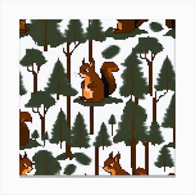 Squirrels In The Forest Canvas Print