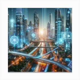 Futuristic Cityscape 113 Canvas Print