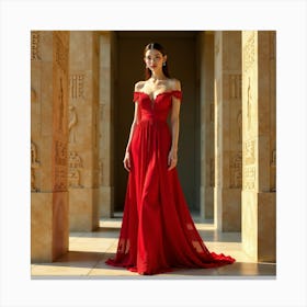 Red Evening Gown 4 Canvas Print