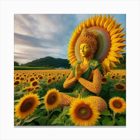 Sunflower Buddha 1 Canvas Print