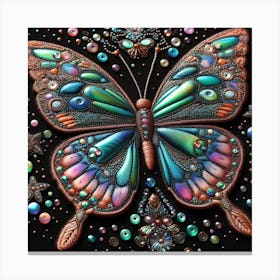 Butterfly embroidered with beads 3 Canvas Print
