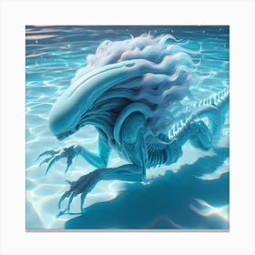 Alien Creeping Under Water Canvas Print