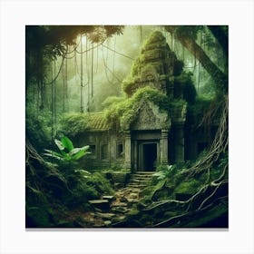 Angkor Temple In The Jungle 6 Canvas Print