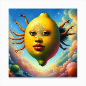 Lemon, Surrealist Painting 5 Canvas Print