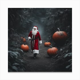 Santa Claus In The Forest Canvas Print