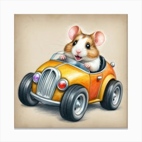 Hamster In A Car 1 Canvas Print