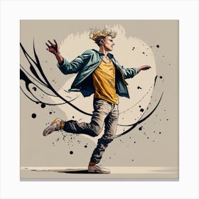 Dancer With Splashes Canvas Print