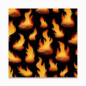 Seamless Pattern Of Fire 4 Canvas Print