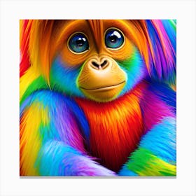 Orangutan rainbow Canvas Print
