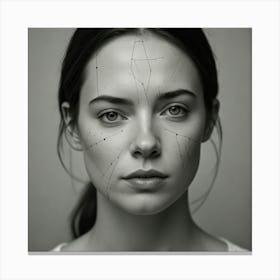 Woman With Lines On Her Face Canvas Print