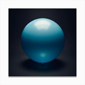 Blue Ball On Black Background Canvas Print