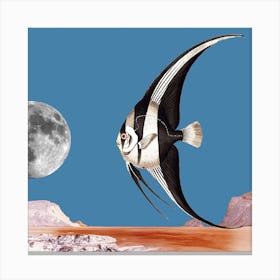 Plenty Of Fish In The Sea Blue Square Canvas Print