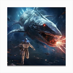 Space Battle Canvas Print