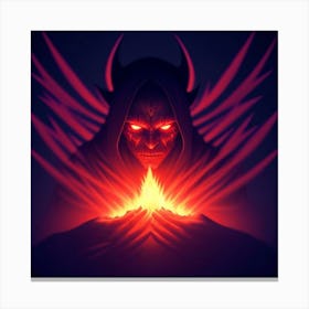 Demon With Flames Canvas Print