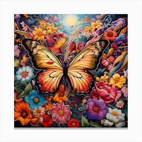 Butterfly In The Garden 3 Canvas Print