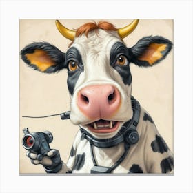 Cow With A Camera Canvas Print