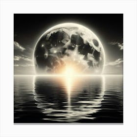 Full Moon Over Water 2 Canvas Print