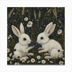 Bunnies Fairycore Painting 2 Canvas Print